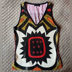 Custo Barcelona Multi-Patterned Black & Pink Top